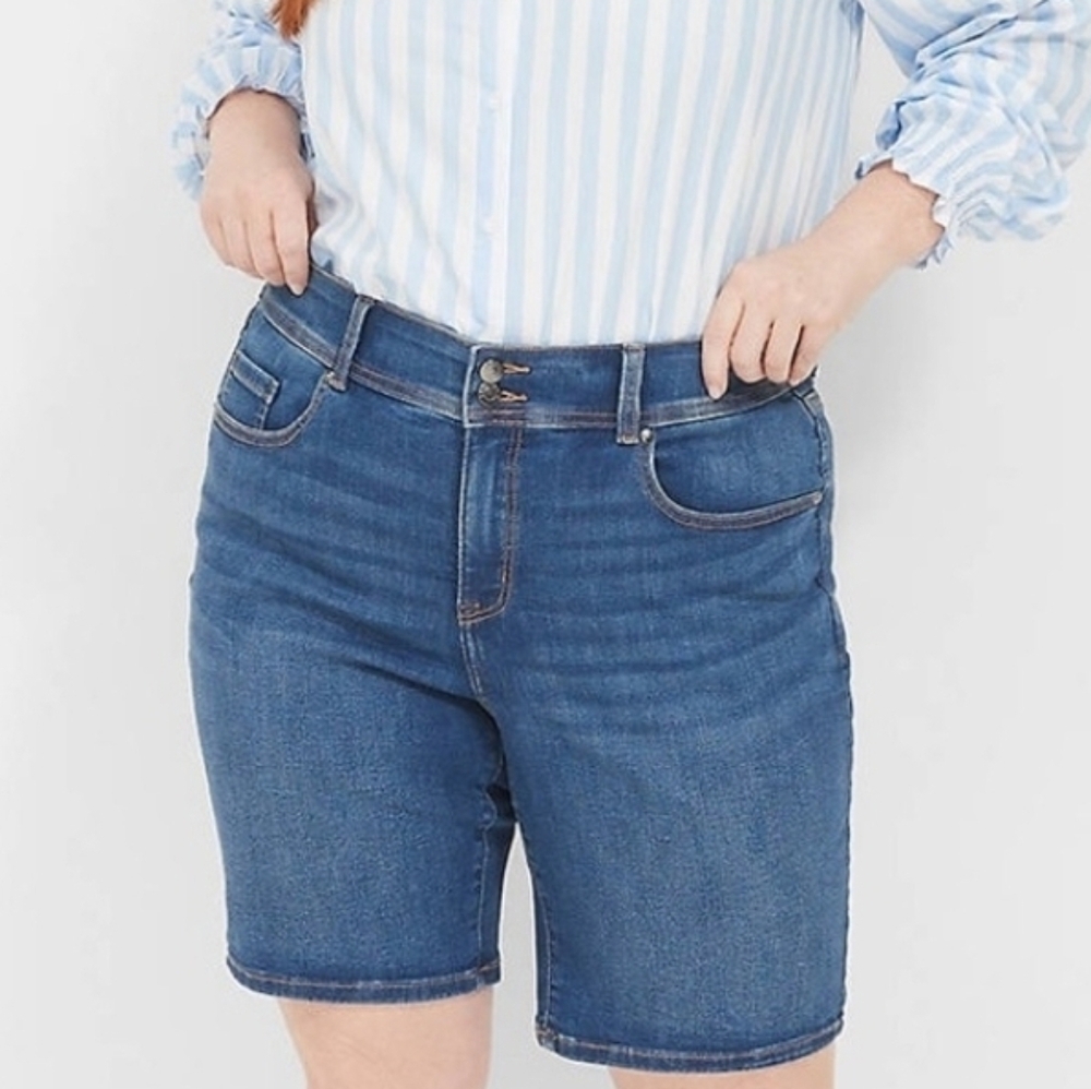NEW 2025 Lane Bryant Tighter Tummy High Rise Bermuda Jean Short Sz 18